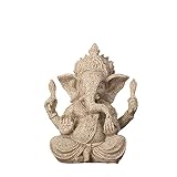 laoonl Sitzender Ganesha Hindu-Elefant, Gottesstatue, Statuen, Ornamente, Sandstein, Harz, Basteln, Heimdekoration, Geschenke, Innen- und Außenbereich, Büro, S