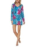 Schiesser Damen Strandkleid, Blau (türkis 807), S