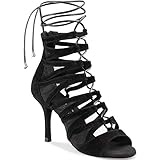 Rummos Damen Tanzschuhe Bachata 02 - Nubuck Schwarz - Medium (Normal) - 8 cm (80E) Stiletto - EUR 38,5