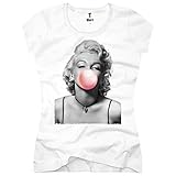 Damen T-Shirt mit Aufdruck. T Shirt mit Marilyn Motiv. Shirt aus Baumwolle.Größe M,Weiß