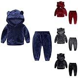 BAODANA Baby Mädchen Jungen Herbst Winter Baumwolle Kleidung Set Kleinkind Langarm Sweatshirt mit Bären Ohren Kapuze + Elastische Hohe Taille Sport Hose Trainingsanzug Warme O