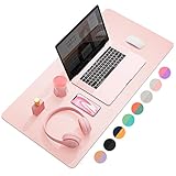 YSAGi Multifunktionales Office Mauspad, wasserdichte Schreibtischunterlage aus PU-Leder, Ultradünnes Mousepad zweiseitig nutzbar, ideal für Büro und Zuhause (Rose 80 * 40 cm)