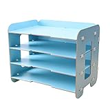 Ablagesysteme Aktenschrank Dateihalter Kreative Office Desktop Storage Box Holzgehäuse Großes Geschenk Bürobedarf Schreibwaren (Color : Blue)