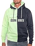 SOURKRAUTS Herren Hoody Harvey in Grau - Grün in Größe S - Männer Kapuzenp