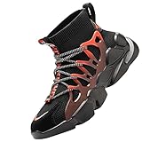 Quiteyan Atmungsaktiv Leicht Sportlich Schutzschuhe，Sicherheitsschuhe Leicht Stahlkappenschuhe Sportlich Atmungsaktiv Schutzschuhe mit Stahlkappe，Black▁39