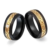 Juwelier Schönschmied - Unisex Freundschaftsringe Partnerringe Eheringe Dynhin Edelstahl Zirkonia 54-72 127HDac - Kostenlose Wunschgravur mit AMAZON KONFIGURATOR online gestalten!