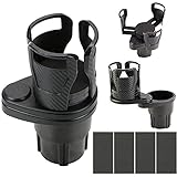 LCOUACEO Auto Getränkehalter, 360° drehbar Autotassenhalter, 2 in 1 Kohlefaser Multifunktionaler Autotrinkhalter,Flaschenhalter,Dosenhalter,Cupholder Kaffee,Ausziehbar von 7 bis 15