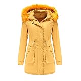 WWricotta Damen Winter Jacke Stepp Parka Mantel Kunstfell Warm GefüTtert Wanderjacke Damen Wasserdicht Atmungsaktiv Blau, ArmeegrüN, Gelb, M,L,XL,XXL,3XL,4XL