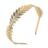 Römische Göttin Haarreif, XCOZU Haarreifen Damen Haarband Gold Kopfschmuck Haarreif Braut, Haarreifen Mädchen Lorbeerkranz Haarschmuck Goldene Hochzeit Boho Blatt H