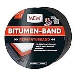 MEM Bitumen-Band, Selbstklebendes Dichtungsband, UV-beständige Schutzfolie, Stärke: 1,5 mm, Maße: 7,5 cm x 10 m, Farbe: Schw