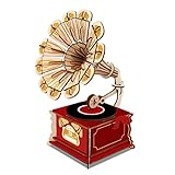 Barm 3D Kinder Puzzle Holz 255pcs DIY Retro Grammophon Holzmodell Erwachsene Handgemachte Lernspielzeug 3D Ornamente Handwerk Zusammengebaut Geschenk Modell Denkspiel (Color : B2)