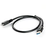 USB 3.0 Typ A zu Micro BM/M Kabel, 3FT Micro USB 3.0 Datenkabel Kabel Externe Festplatte Super Speed ​​USB 3.0 Typ A Kabel Leitung - Schwarz 0,3M