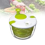 WYISAN Salatschleuder, 5l Salatschlüssel Mit Kurbel Und Smart Lock Deckel, Mehrzweck Salat örrgerät, Manuelle Salatwaschmaschine für Obstkü