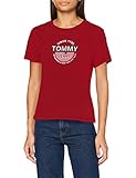 Tommy Jeans Damen Tjw Circle Logo Tee Hemd, Weinrot, M