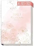 Family-Timer 2021/2022 A5 [Blush Flower] Der Familien-Kalender 18 Monate: Juli 21 bis Dezember 22 | Familien-Planer für bis zu 4 Personen + viele hilfreiche Features | nachhaltig & k