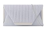 Alifyt Damen Clutch-Tasche Geldbörse Glitzer Party Hochzeit Abendtaschen Umschlag Handtasche, silberfarben,