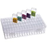 64 Fächer Diamant Malerei Aufbewahrungsbox, GuKKK 5D Diamant Stickerei Sortierbox, Verstellbare Schmuck Organizer Box, Aufbewahrungbox Werkzeugbehälter, für Nägel, Strass, Perlen, DIY Handwerk