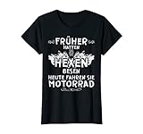 Damen Lustiges Hexen Fahren Motorrad Motorradfahrerin Geschenk T-S
