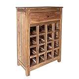 riess-ambiente.de Massives Weinregal Hemingway 56cm recyceltes Teakholz Weinschrank für 16 Flaschen Flaschenregal Schrank