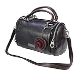 Lurrose Fashion Pillow Bag Damen Tragbare Schultertasche Dual Use Boston Barrel Handtasche (Schwarz), Schwarz ,