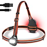 CHIMONA Laufen Zubehör Lauflicht mit Reflektor, 500 Lumen LED Laufen Joggen Wandern Camping Outdoor Licht USB Wiederaufladbar, Wasserdicht Warnweste mit Blinklicht, 90° Einstellbar Lampe zum Ang