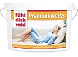 Fühl Dich Wohl Premium Wandfarbe weiß, 10l matte Innenfarbe weiss, hohe Deckkraft, nahezu konservierung