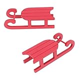 EXCEART 2 Stück Weihnachtsdekoration aus Holz Büro-Deko Weihnachten Schlitten Figur Weihnachtsstatue, Tischdekoration für DIY Büro Regal Puppenhaus Weihnachtsdek