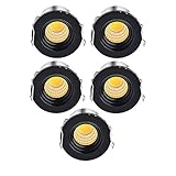 Elitlife 5 Pack Recessed LED Aluminium Mini Klein Einbaustrahler 230 V Warm White (3000 K)