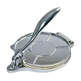 POHOVE 25,4 cm Tortilla-Presse, Flachbrot-Maker, multifunktional, manuelle Kuchenpresse, Pizza-Maschine, Aluminiumlegierung, Tortilla-Maker für Mehl, Tortilla-Krusten (Silber)