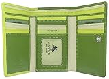 Visconti Rainbow Collection Bora Geldbörse aus Leder, dreifach faltbar, RFID-blockiert RB43, Lime Multi, Einheitsgröße,
