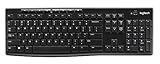 Logitech K270 Kabellose Tastatur, 2.4 GHz Verbindung via Unifying USB-Empfänger, 8 Multimedia- und Schortcut-Tasten, Spritzwassergeschützt, 2-Jahre Batterielaufzeit, Deutsches QWERTZ-Layout - Schw