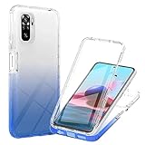 SOUFU für Xiaomi Redmi Note 10S Stoßfest Schutzhülle,360 Grad Rundumschutz Cover mit Eingebautem Displayschutz,Robust Bumper Case Transparent für Xiaomi Redmi Note 10S-B