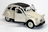 Citroen 2CV 1962 Spritzguß Ente die Kultige Ente Modell-Auto Citroen 2CV 1:38 Welly Cabrio oder Geschlossen (beige geschlossen)