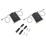 Solarladegerät, energiesparendes 15W monokristallines tragbares Solarladepanel Breite Anwendung wasserdicht mit Adapter zum Angeln für Outdoor für Camping(Solarplatten)