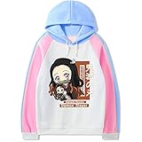 FIHTRY Unisex Anime Demon Slayer Kapuzenpullover Tanjirou Nezuko Kyoujurou 3D Druck Langarm Hoodie Hooded Sweatshirt Jacke Kimetsu no Yaiba Cosplay Kostüm Outwear-A_4XL