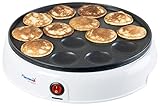 Bestron Poffertjes Gerät im Retro Design, I Love Holland, Antihaftbeschichtung, 800 W, Weiß