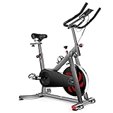 HEKA Heimtrainer Fahrrad, Hometrainer Speedbike mit 18 kg Stahlschwungrad, Fitness Fahrrad Spinning Bike Indoor, Fitnessbikes mit Magnetbremse, Pulsmesser, LCD-Anzeige, Flaschehalter, bis 200 kg