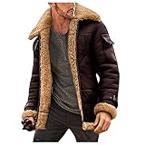 Jacke Herren Wintermantel Parka Jacke Revers Fleecejacke Plüschmantel Cardigan Mäntel Winterjacke Lederjacke PlüSchjacke Lange Warme Dicker Mantel Schaffell Kaschmir Jacken Winter Winterpark