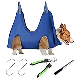 5-in-1 Haustier-Pflege-Hängematte, atmungsaktive Hundehängematte für Haustiere, Hundepflege-Helfer zum Baden, Waschen, Fellpflege (blau)