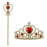 Vicloon Princess Dress Up Zubehör: Krone, Zepter. Cosplay, Karnevals-Geburtstagsfeier-Halloween-Party (Gold)…