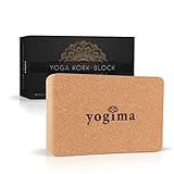 YOGIMA Yoga Block Kork inkl. Yoga Gurt 183cm – Rutschfester Yogaklotz Kork – Natürlicher Korkblock für Yoga, Pilates & Fitness - Yoga Zubehör Damen & H