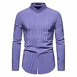 WAQD Herren Hemd Langarm Regular Fit Basic Freizeithemd Herrenhemden Business Hemden Für Männer Herren Muscle Fit Hemden Faltenfreies Langarm Lässiges Hemd Button-Down Kragen Casual Sty