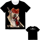 Monster Hunter Kurzarm,Monster Hunter Welt Baumwolle T-Shirt Cosplay Kostüm Für Studenten Spiel Liebhaber Geschenke Teen A XXXXL