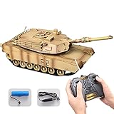 Myste RC Panzer Modell mit Sound und Licht, 1/24 2.4 G Ferngesteuerter Panzer Supergroßer drehbarer Allradantrieb Hauptkampf Militärpanzer Spielzeug für Erw