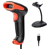 Tera 1D 2D QR Wired Barcode Scanner USB 2.0 Kabelgebunden Barcode-Scanner CMOS Barcodelesegerät für Bildschirm mit Halterung Ständer, 711-Z