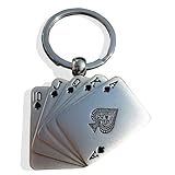 GravUp: Metallschlüsselanhänger Royal Flush/Poker mit SOFORTGRAVUR + VORSCHAU: Gravur : Vorname oder Datum inklusive. Metall Schlüsselanhänger silb