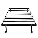 H.J WeDoo Einzelbett Klappbett Metallbett Einzel Bett Metall Bettgestell Gästebett mit Vier Doppellauf-Rollen 90 x 196 cm, Schw