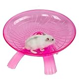 SZMYLED Laufrad für kleine Tiere aus Kunststoff, geräuschlos, rutschfest, für Hamster, Igel, kleine Haustiere, Rosa, 18 x 18 x 11