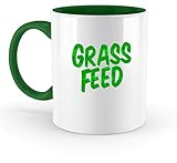 SPIRITSHIRTSHOP Grass Feed, Grass Fed, Grasfütterung, Fütterung, Gras, Pflanzen, Ernährung, Veganer, Vegan - Zweifarbige Tasse -330ml-Irish G