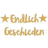 Compagno ENDLICH GESCHIEDEN Girlande golden scheidungs Party abschiedsfeier Ehe Ende trennung Banner aufmunterung Sing